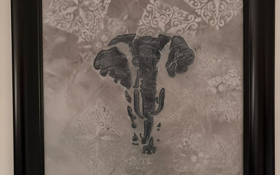 Dark Textured Elephant Art